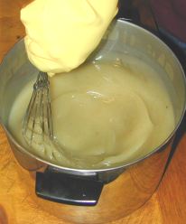 Early in the stirring process.