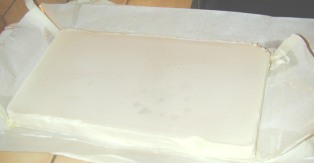 Gently peel away the freezer paper.