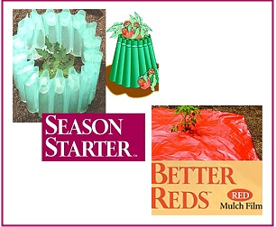 Tubes of Water and Red Mulch help to get an early start.